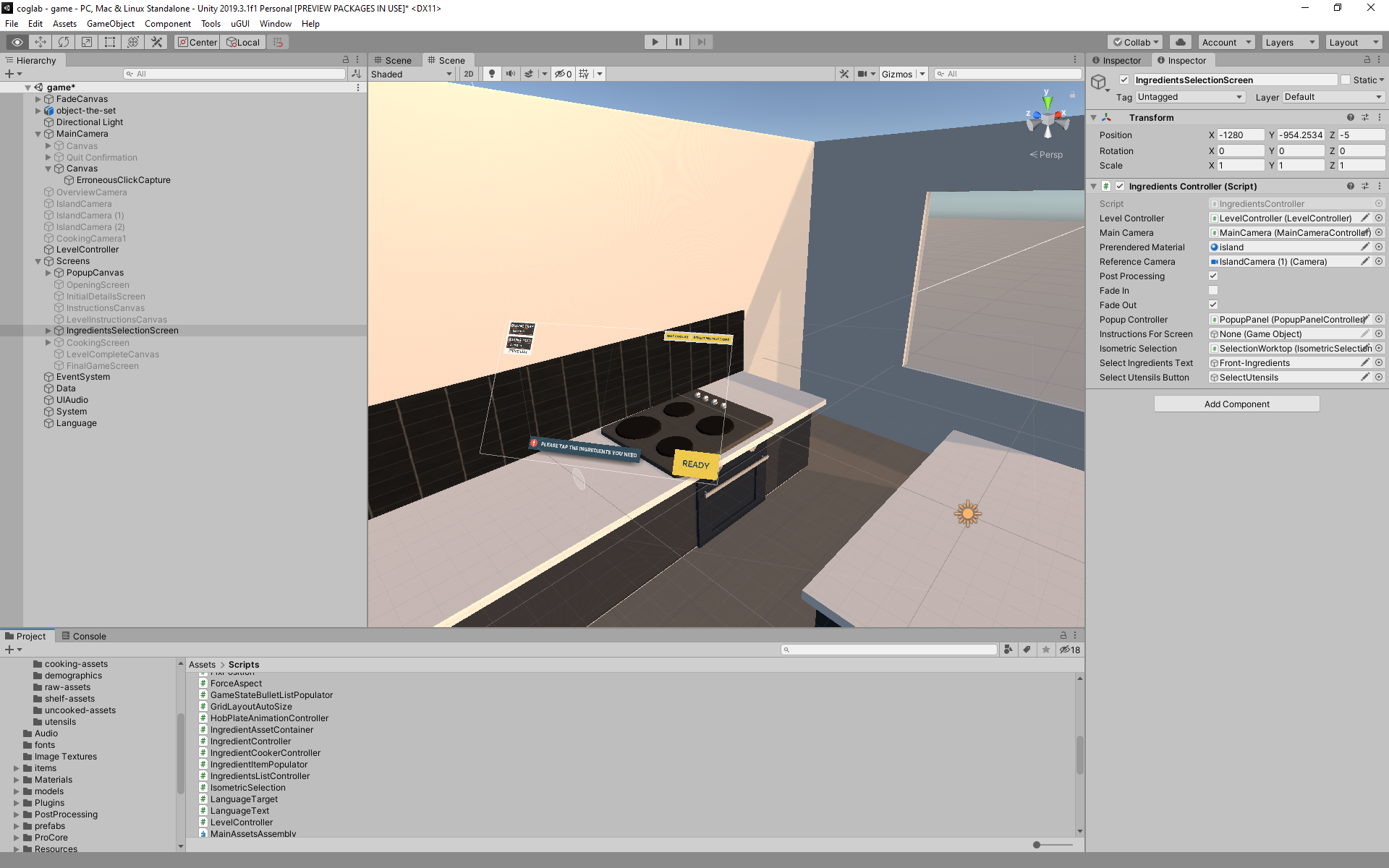 image of unity workspace